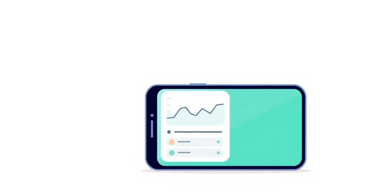 Illustration of a phone showing a calm all-in-one financial dashboard